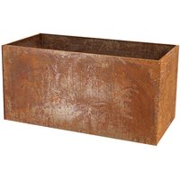 Rivanto® Großer Pflanzkasten 80x40x40 aus Cortenstahl, Rostoptik, rechteckiger Blumenkasten für große Blumen & Pflanzen, Blumentopf von Rivanto