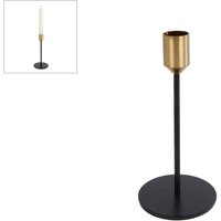 Rivanto® Kerzenhalter Maya L schwarz/gold Ø8 x 20 cm Metall-Kerzenständer für Kerzen Ø 2,1 cm, Tisch-Deko von Rivanto
