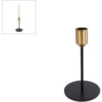 Rivanto® Kerzenhalter Maya S schwarz/gold Ø8 x 14 cm Metall-Kerzenständer für Kerzen Ø 2,1 cm, Tisch-Deko von Rivanto