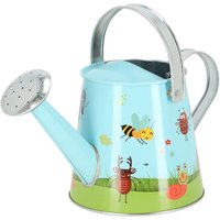 Rivanto® Kinder Garten Gießkanne Insekten 1300 ml mit großer Brause und 2 Griffen, verzinktes Eisen, 26,5 x 18 x 15,5 cm von Rivanto