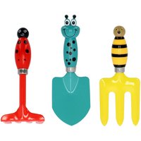 Rivanto® Kinder Gartenwerkzeug 3er Set Insekten aus Harke & Handschaufel, Bunt von Rivanto