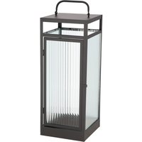 Rivanto® Laterne Wellenglas L, großer Griff, mattes Glas, 21 x 20,4 x 56,8 cm von Rivanto