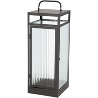 Rivanto® Laterne Wellenglas M, großer Griff, mattes Glas, 17,8 x 17,3 x 46,3 cm von Rivanto