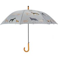 Rivanto® Regenschirm Hunderassen Ø 120 x 95 cm Polyester/Stahl/Holz, Grau von Rivanto