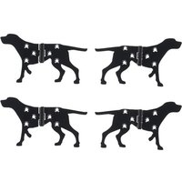 Rivanto® Scharnier 2er Set Hund aus Eisen 12,0 x 6,5 cm, Schwarz, 0,5 cm stark von Rivanto