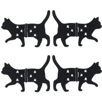 Rivanto® Scharnier 2er Set Katze aus Eisen, 12,5 x 9 cm, Schwarz, 0,5 cm stark von Rivanto