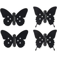 Rivanto® Scharnier 2er Set Schmetterling aus Eisen, 10,5 x 9 cm, Schwarz, 0,5 cm stark von Rivanto