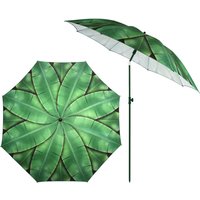 Rivanto® Sonnenschirm Bananenblätter mit Metallstiel, Ø 184 cm, Höhe 226 cm, höhenverstellbar, kann abgewinkelt werden, grüne Bananenblätter Optik von Rivanto