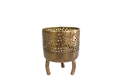 Rivanto® Teelichtalter Luca Teelichtständer im orientalischen Design Größe S 6x6x8 cm Gold Metall von Rivanto