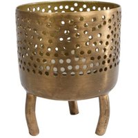 Rivanto® Teelichtalter Luca Teelichtständer im orientalischen Design Größe S 6x6x8 cm gold Metall von Rivanto