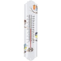 Rivanto® Thermometer Aquarell Vögeln, einfache Aufhängung, tolles Design, 6,3 x 1 x 29,5 cm von Rivanto