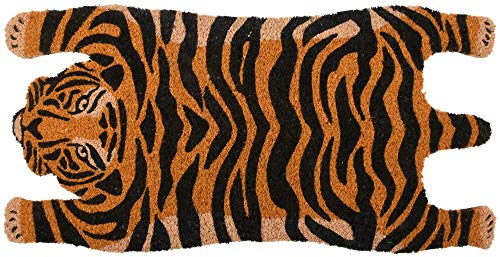 Rivanto® Türmatte aus Kokosfaser, in Tiger Form, 75 x 37,5 x 1,7 cm, Türvorleger, Fußabstreifer, braun von Rivanto