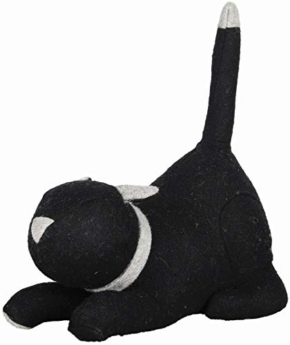 Rivanto® Türstopper Katze, ca. 1,5 kg, in schwarz, mit aufgestelltem Schwanz, lustiger Türkeil, 26,4 x 14,2 x 30,5 cm von Rivanto