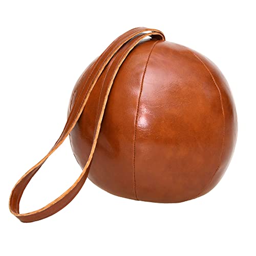 Rivanto® Türstopper Lederball mit Schlinge, 1,2 kg, aus Kunststoff/Sand/Polyesterfüllwatte, Ø 16,3 x 14,8 cm von Rivanto