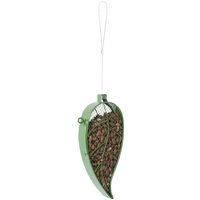 Rivanto® Vogelfutterhänger Blatt für Wildvögel, aus Metall, 13 x 4,8 x 28,1 cm, mit Aufhänge-Öse, attraktive Gartendekoration von Rivanto