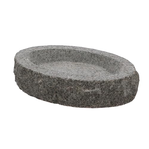 Rivanto® Vogeltränke Granit oval 25 x 16,5 cm Vogelbad Futterschale von Rivanto