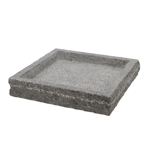 Rivanto® Vogeltränke Granit quadratisch 37 x 37 cm Vogelbad Futterschale von Rivanto