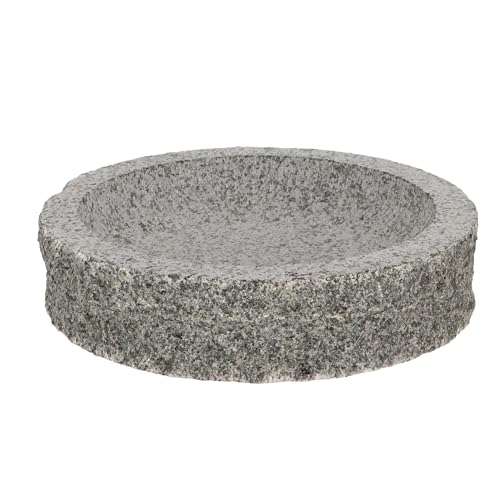 Rivanto® Vogeltränke Ø27 cm Granit rund S Vogelbad Futterstation Vogeltränke für Wildvögel von Rivanto