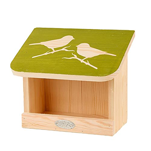 Rivanto® Wandfutterhaus mit Aufdruck, Vögelmotiv, Futterstation, L 15,4 x B 23 x H 20,1 cm von Rivanto