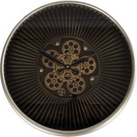 Rivanto® Wanduhr Stefan Radaruhr mit sichtbarem Uhrwerk Größe S 55 cm Durchmesser schwarz gold Metall von Rivanto
