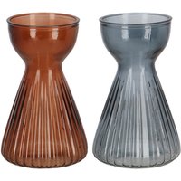 Rivanto® Zwiebelvase geriffelt aus Glas für Amaryllisen Ø12 x 20 cm Retro Indoor-Vase von Rivanto