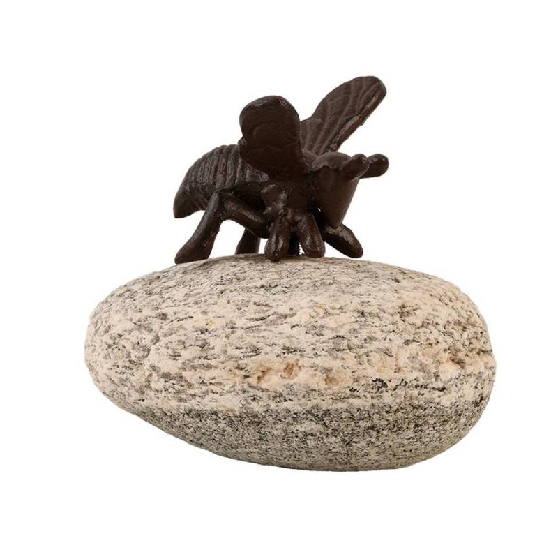 Rivanto Gartenfigur, Gartenfigur Biene auf Stein, Tierfigur Gartendekoration von Rivanto