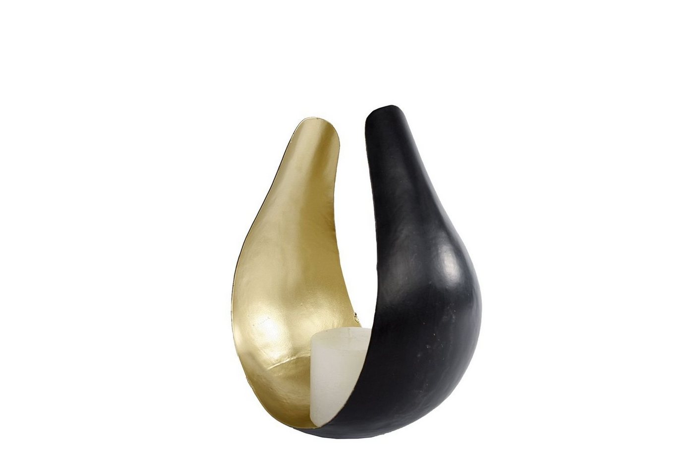 Rivanto Kerzenhalter Mira, Kerzenständer in schwarz und gold, tolles Design aus Metall von Rivanto