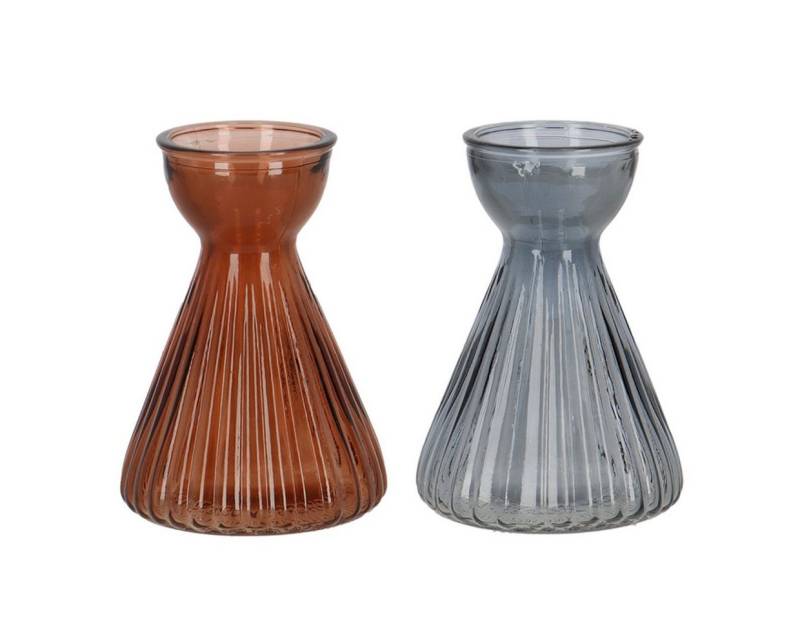 Rivanto Tischvase, Zwiebelvase geriffelt für Hyazinthen Ø9 x 13 cm Retro Vase von Rivanto