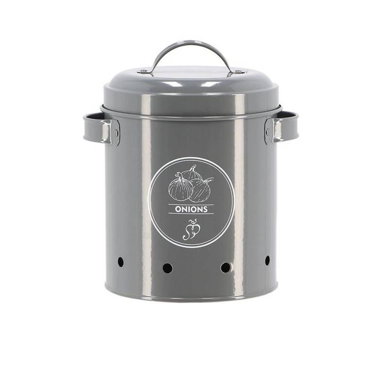 Rivanto Vorratsdose, Karbonstahl, Vorratsdose Zwiebeln Anthrazit aus Karbonstahl, Ø15 x 19,5 cm von Rivanto