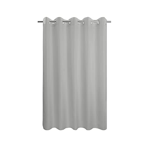 River Dream Grauer Duschvorhang ohne Haken, weiche Mikrofaser und wasserdicht – Stoff-Duschvorhang oder -auskleidung, waschbare und untere Magnete, Hoteltuch-Duschvorhang, grau, 180 x 188 cm von River Dream