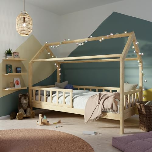RIVERBANK® Hausbett 90x200 - Kinderbett 90x200 mit Rausfallschutz und Lattenrost - Kiefernholz Montessori Bett - Hausbett für Kinder, Jungen und Mädchen, Kids Bed - Bodenbett auf Anfrage RIVERBANK® Hausbett 90x200 - Kinderbett 90x200 mit Rausfallschutz und Lattenrost - Kiefernholz Montessori Bett - Hausbett für Kinder, Jungen und Mädchen, Kids Bed - Bodenbett auf Anfrage von RIVERBANK