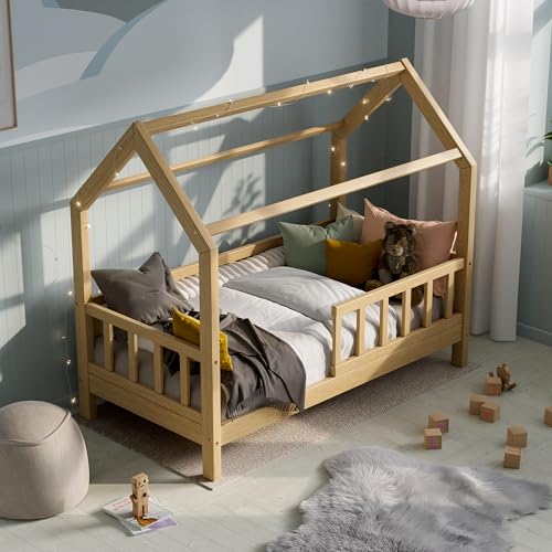 RIVERBANK® Hausbett 80x160, Kinderbett mit Rausfallschutz und Lattenrost, Hausbett Kinder, Montessori Bett, Kinderbett 80x160 für Kinder, Jungen, Mädchen, Kids Bed - Bodenbett 80x160 auf Anfrage von RIVERBANK