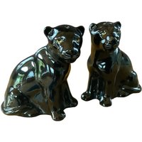 Panther Salz - Und Pfefferstreuer, Black Menage-Set, Handbemaltes Feines Porzellan Panther Salz - Und Pfefferstreuer, Black Menage-Set, Handbemaltes Feines Porzellan von RiverbankArt