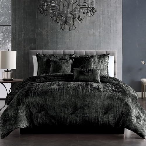 Riverbrook Home Turin Bettdecken-Set, Queen, schwarz, 7-teilig von Riverbrook Home