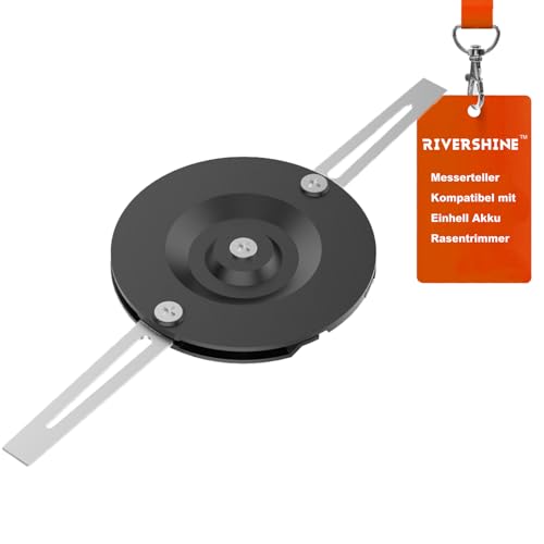 RIVERSHINE 1 Metallmesser Set, Doppelte Metallklingen mit Unterbodenschutz, kompatibel mit Einhell Akku-Rasenmähern | Gartenmeister | Mr Gardener, Schneidscheibe für Rasentrimmer Ersatzteile von Rivershine