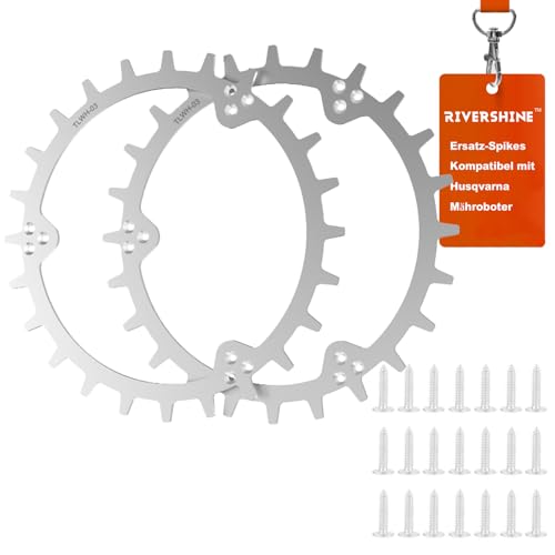 RIVERSHINE Verzinkterstahl Spikes, kompatibel mit Husqvarna Automower 305(ab BJ 2016)/310/315 Mährobotern, Mähroboter Radgröße 215 mm, für Traktionsverbesserung Mähroboter, mit 21 Schrauben von Rivershine