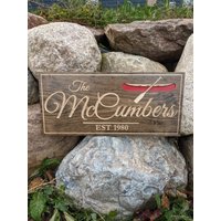 Kanu Familienname Schild Für Häuser Oder Cottages von RiversideCreationsNB