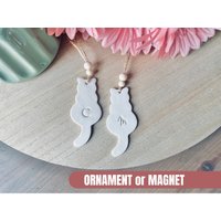 Personalisierte Anfangskatzenverzierung Oder Magnet | Polymer Ton Handgefertigt von RivertreeCo
