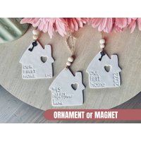 Personalisierte Hausverzierung Oder Magnet | Einweihungsparty Makler Geschenk Polymer Ton Handgefertigt von RivertreeCo