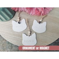 Personalisierte Katzenverzierung | Polymer Ton Handgefertigt Personalisierte Katzenverzierung | Polymer Ton Handgefertigt von RivertreeCo