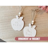 Personalisierte Lehrerin Ornament Oder Magnet | Polymer Ton Handgefertigt von RivertreeCo