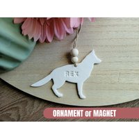 Personalisierte Schäferhund Ornament Oder Magnet | Polymer Ton Handgefertigt von RivertreeCo