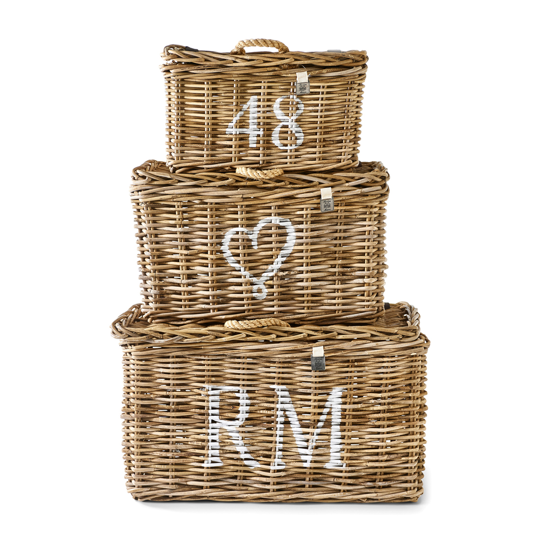 Mand Rustic Rattan Classic, Set van 3 von Rivièra Maison