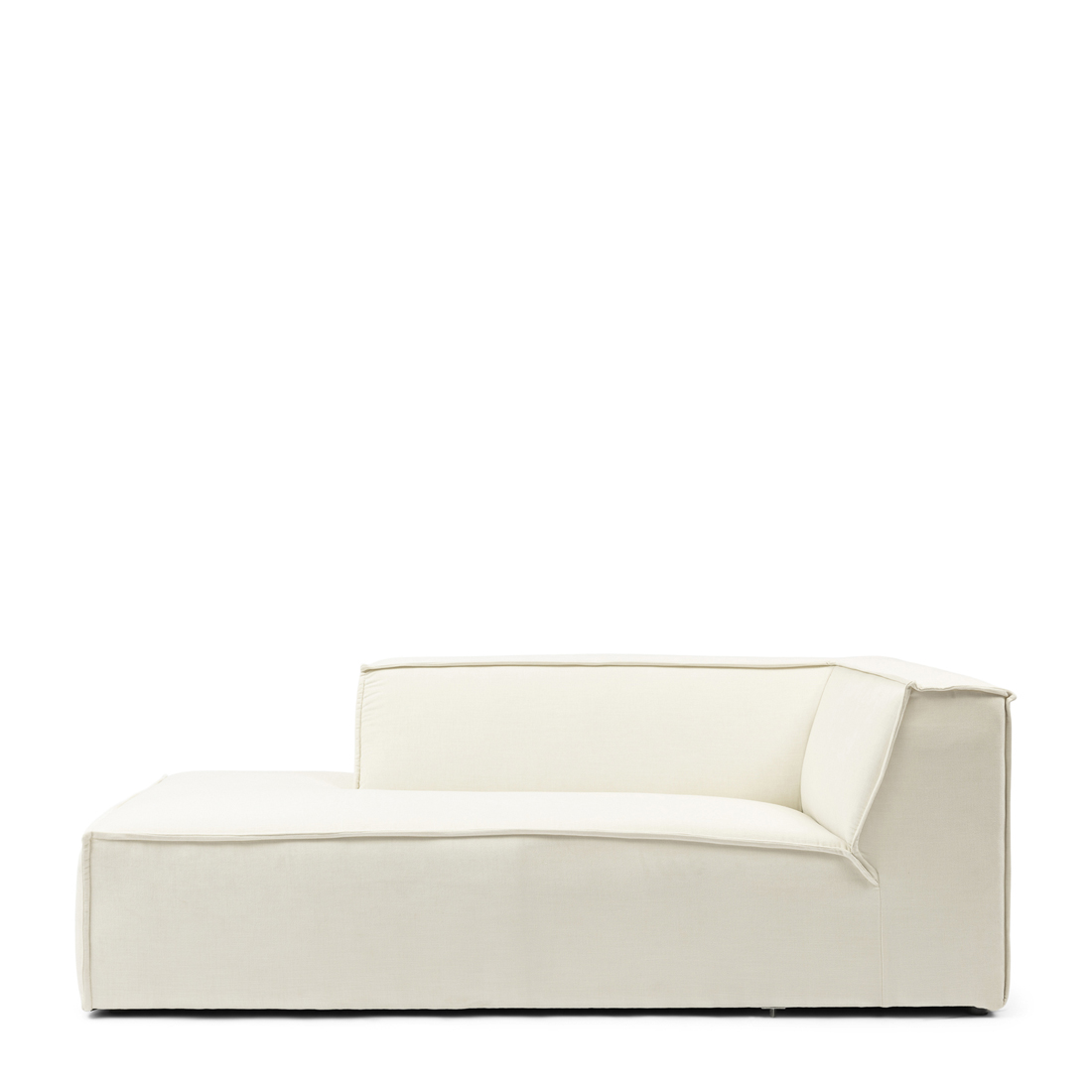 Modulaire Bank Chaise Longue Links The Jagger, Sparkling White, Copperfield Weave von Rivièra Maison