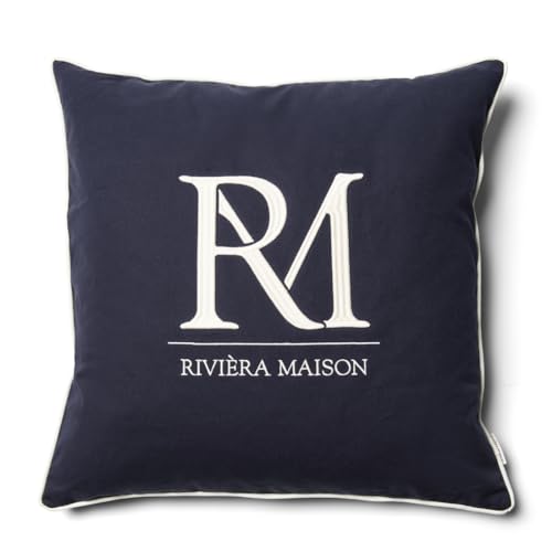 RM Monogram Pillow Cover Blue 60x60 [RMAcc] von Riviera Maison