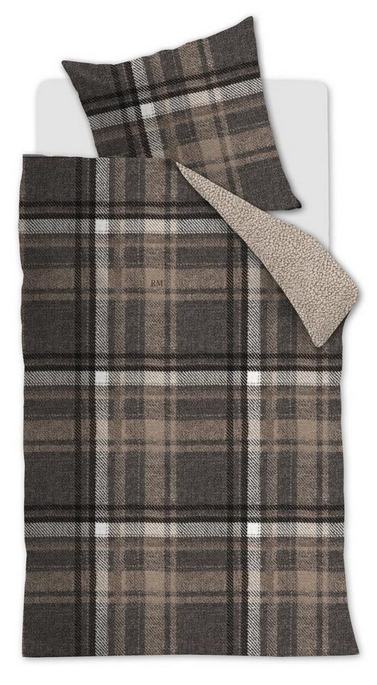 Rivièra Maison Bettwäsche Cozy Check_Brown_DE_UV_135x200 1 Bettbezug, 1 Kissenbezug 135 x 200 cm, 2 teilig, Bettbezug Kopfkissenbezug Set kuschelig weich hochwertig von Rivièra Maison