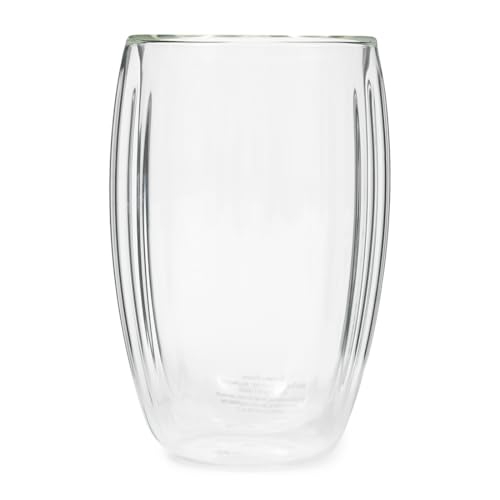 Riviera Maison Doppelwandiges Teeglas Transparent - Isolierglas mit geripptem Motiv für Tee und Heißgetränke - 420 ml - Ø14xH9,5 cm von Riviera Maison