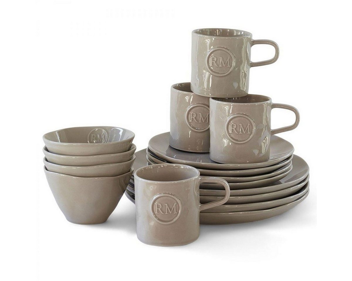Rivièra Maison Geschirr-Set Geschirrset Portofino Flax Dinnerware (16-Teilig) von Rivièra Maison