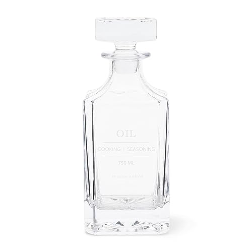 Riviera Maison Ölflasche Durchsichtig, Essigflasche, Modell Schnapsflasche, Vorratsflasche mit Deckel, hochwertiges - Amailloux Oil Bottle 730 ml - Glas - (ØxH) 9x22.5 von Riviera Maison