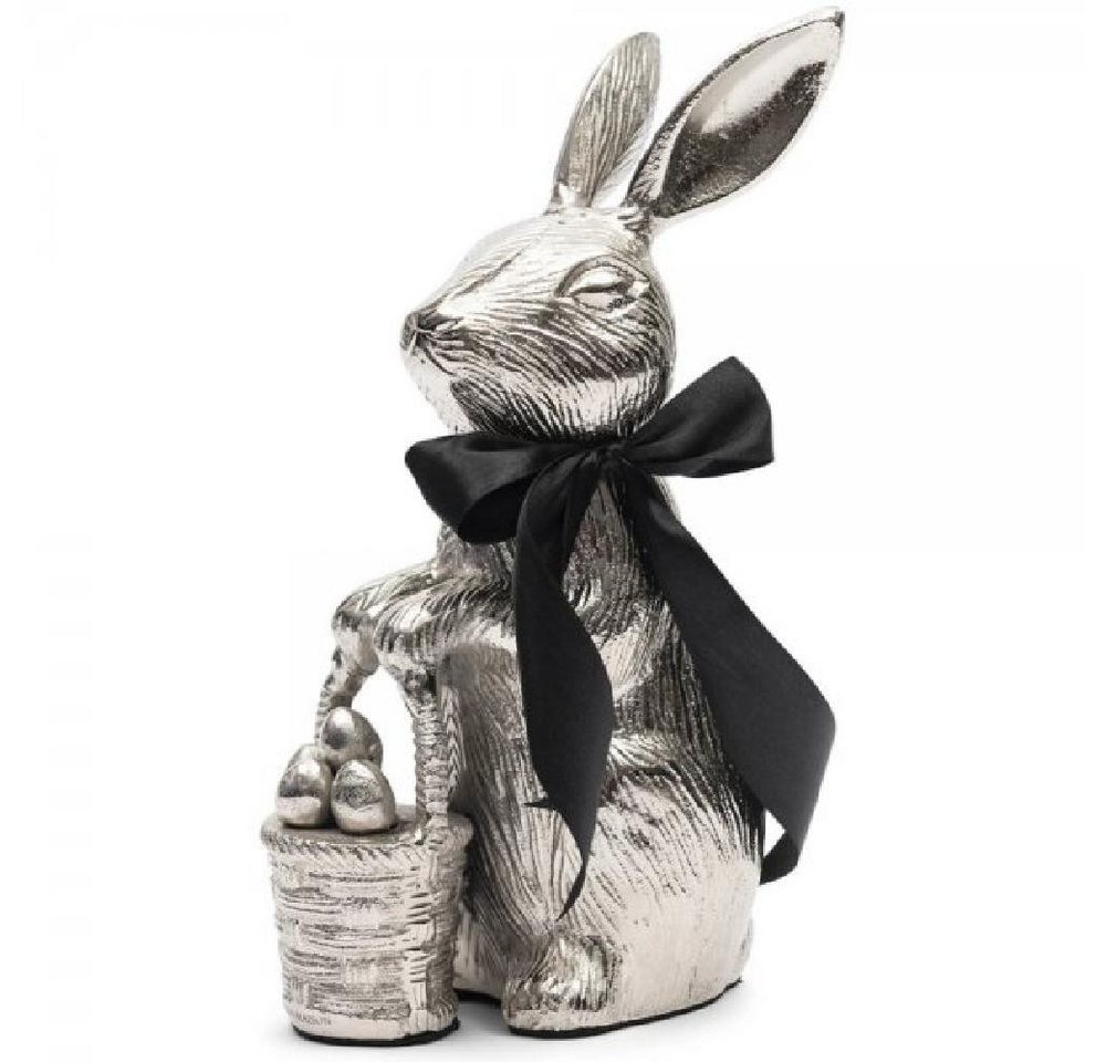 Rivièra Maison Osterhase Osterhase mit Eierkorb Silber (30cm) von Rivièra Maison